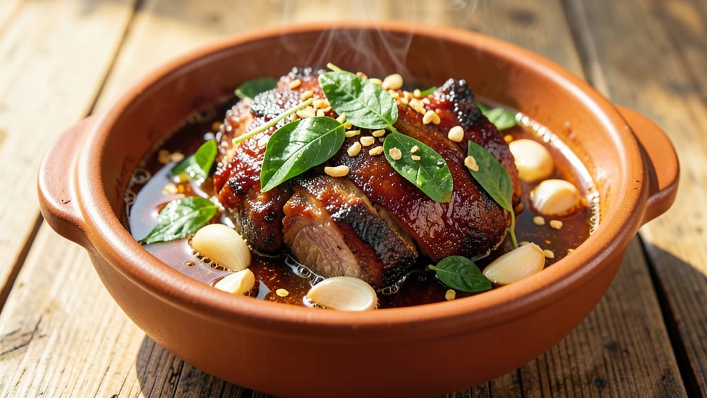 Adobong Labong With Pork Recipe: Smoky Vinegar-Braised Pork with Crispy Celery Crowns