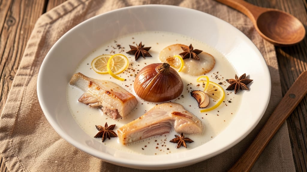 Milky Pork Bone Soup Recipe: Silky Coconut and Ginger Harmony