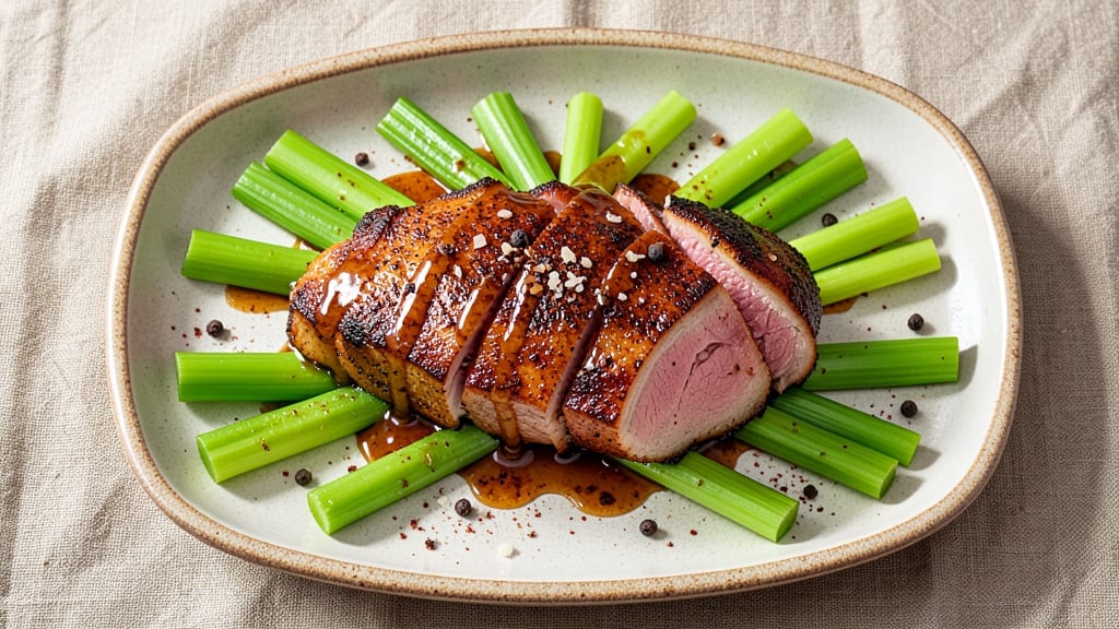 Air Fryer Rotisserie Pork Loin Recipe: Even Cooking With Crispy Celery Crowns
