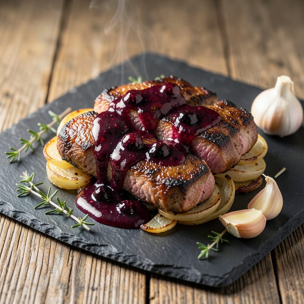 Blackberry Pork Chops Recipe: Burgundy Wine-Braised with Jammy Fruit Glaze