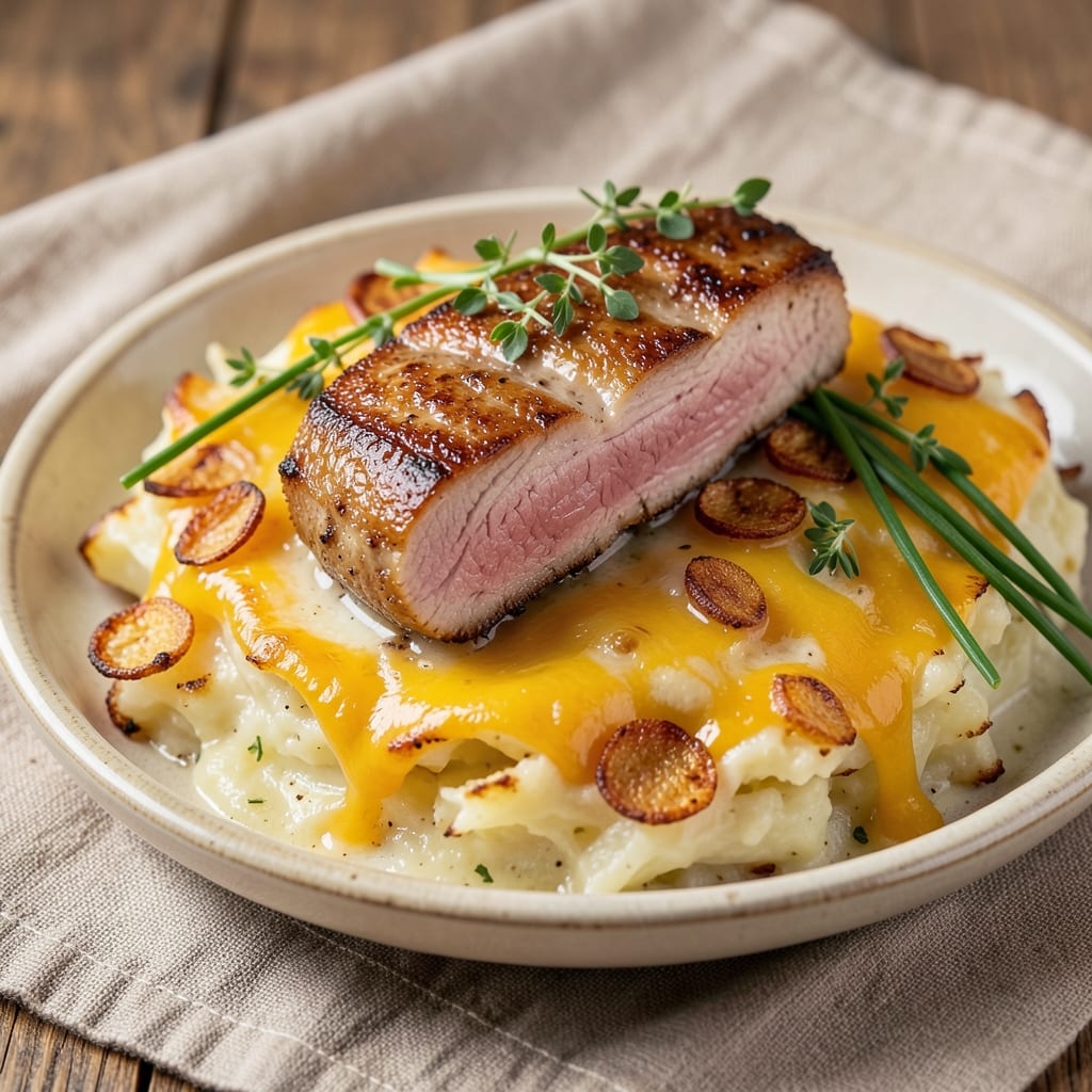 Betty Crocker Au Gratin Potatoes and Pork Chops Recipe: Crispy Top, Melty Cheese Harmony