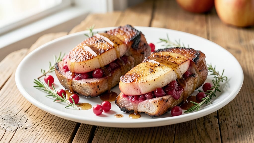 Apple Cranberry Stuffed Pork Chops Recipe: Sweet-Tart Fruit Filling That Caramelizes