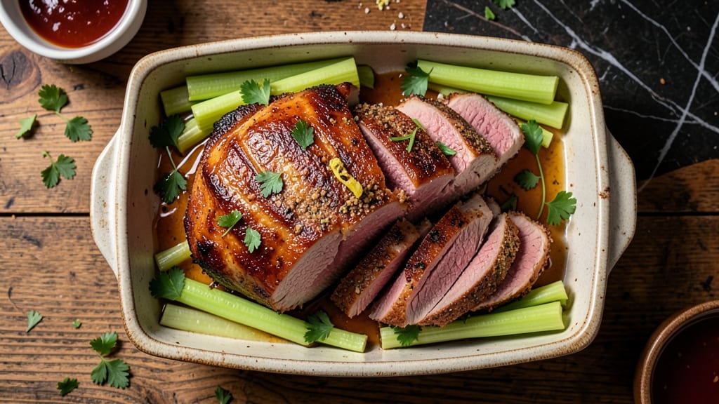 1 Pound Pork Roast Recipe: Juicy Pink Centers With Celery Crown Crunch