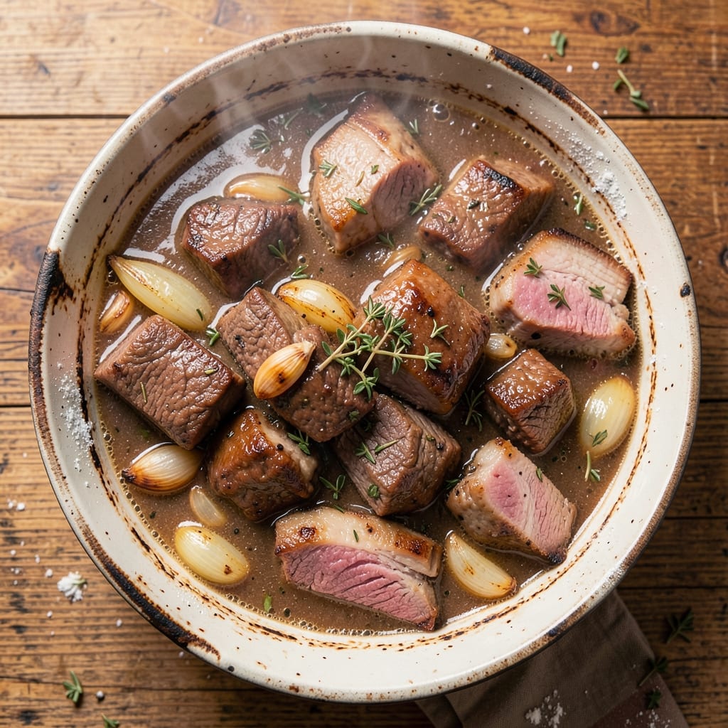 Beef and Pork Casserole Recipe: Slow-Braised Richness with Caramelized Onions