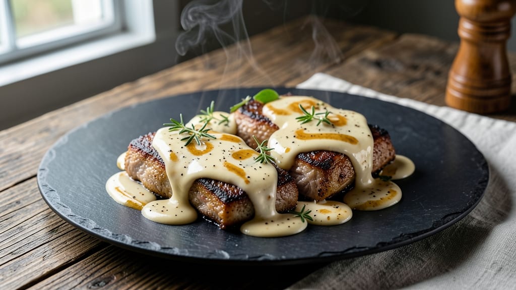 America's Test Kitchen Deviled Pork Chops Recipe: Celery Crown Crunch Over Herbed Gravy