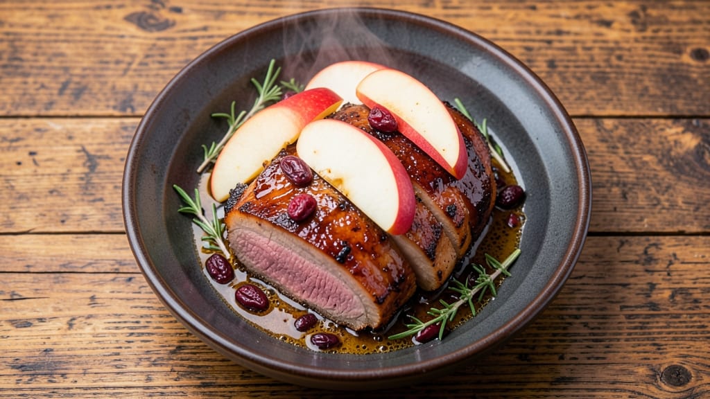 Apple Cranberry Pork Loin Recipe: Herb-Crusted Roast With Juicy Pink Centers