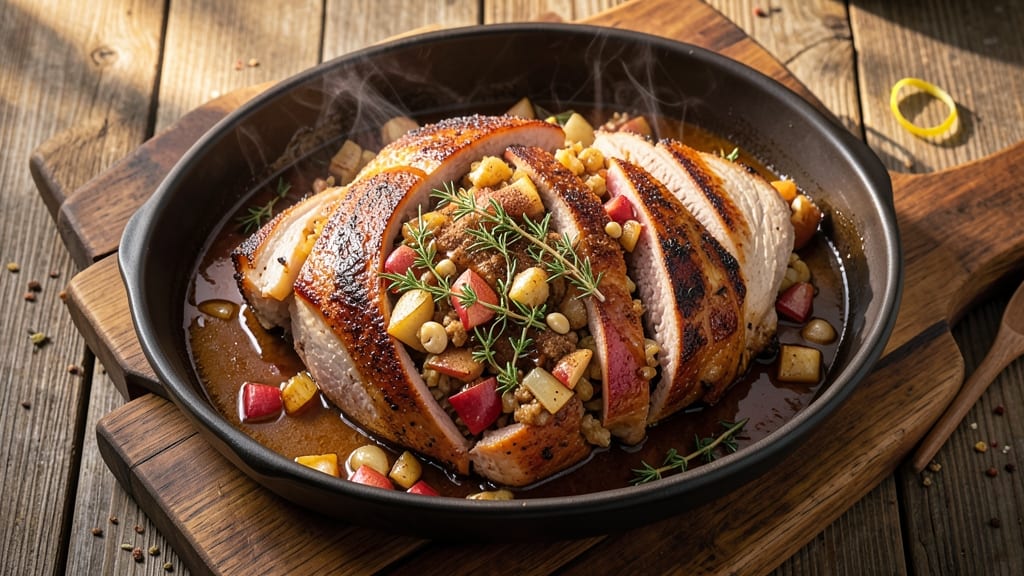 Apple Stuffed Boneless Pork Loin Roast Recipe: Sweet-Tart Apple Filling Locks in Moisture