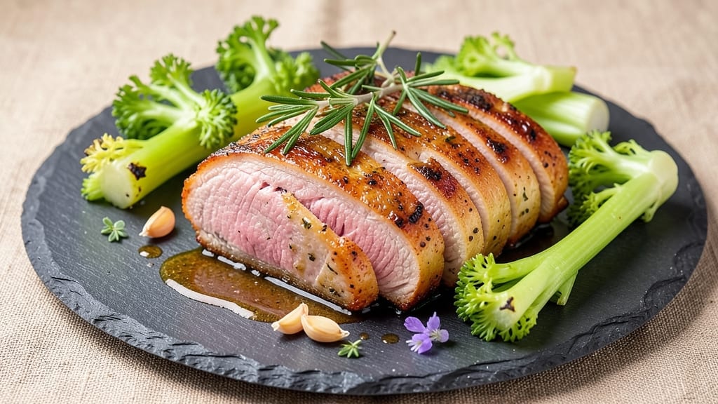 Air Fryer Rotisserie Pork Tenderloin Recipe: Juicy Pink Core With Crispy Celery Crown