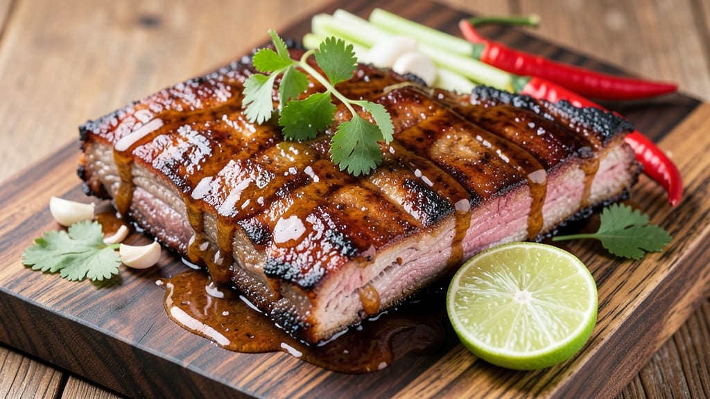 Ah So Sauce Pork Ribs Recipe: Celery Crown Crunch Over Smoky Garlic Broth