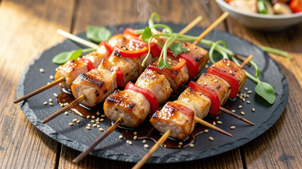 Asian Pork Kabobs Recipe: Marinated Skewers With Charred Sweetness
