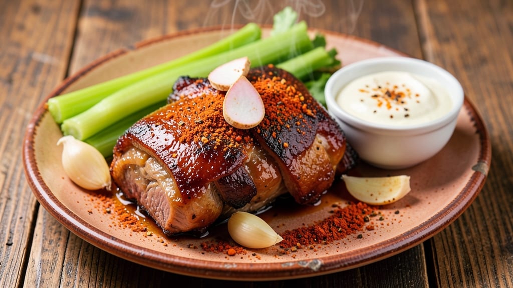 Achari Pork Recipe: Spiced Yogurt Marinated Tenderness With Celery Crown Crunch