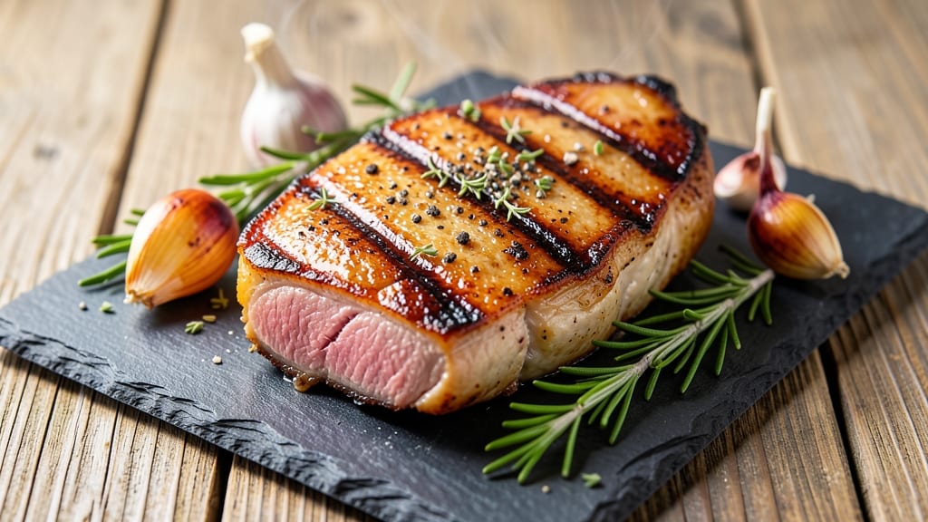 Delicious Grilled Pork Chop Recipe: Juicy Pink Hearts With Garlic-Herb Crust