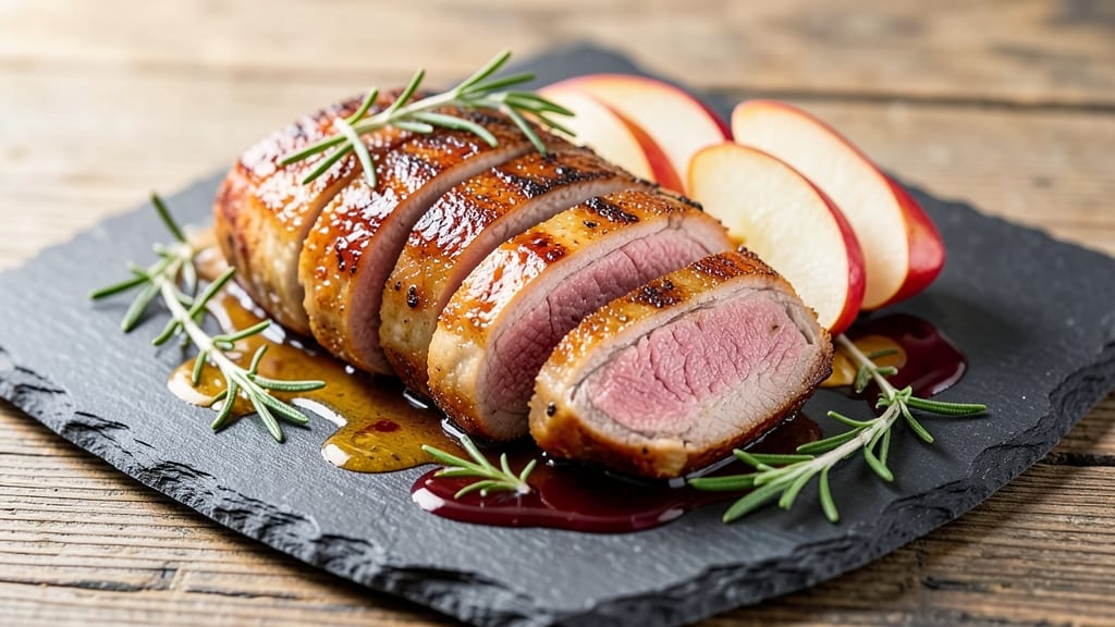 Apple Glazed Pork Tenderloin Recipe: Caramelized Apple Crunch Over Herbed Glaze