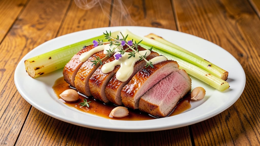 2.5 Pound Pork Tenderloin Recipe: Crispy Celery Crowns Over Herb-Infused Gravy