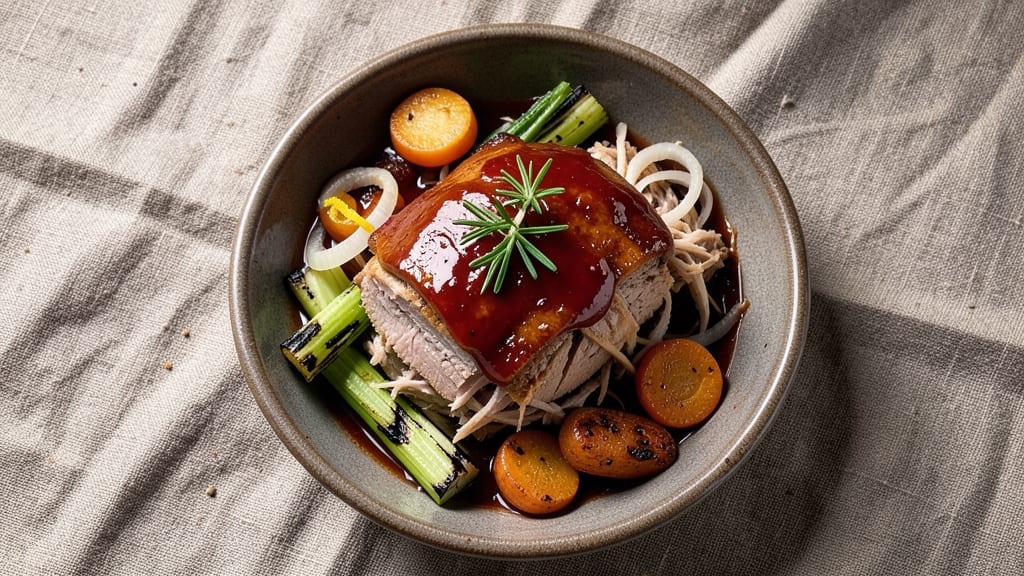4 Rivers Pulled Pork Recipe: Smoky Vinegar-Braised Tenderness With Celery Crown Twist