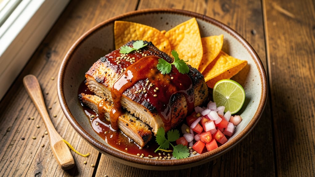 Mexican Smoked Pork Shoulder Recipe: Chipotle-Infused Crunch Over Smoky Tomato Gravy